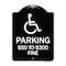 Signmission Handicapped Parking $50 to $300 Fine Heavy-Gauge Aluminum Sign, 24" x 18", BW-1824-24660 A-DES-BW-1824-24660 - alternate 1